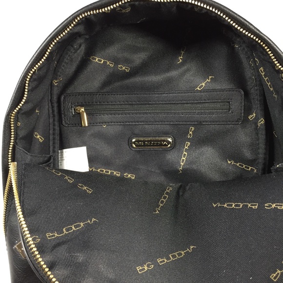 Big Buddha Bags Big Buddha Black Backpack Purse Metallic Pouch